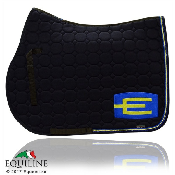 Equiline Schabrak E-Logga Octagon Allround - Sverige Royal/Gult & Swarovski