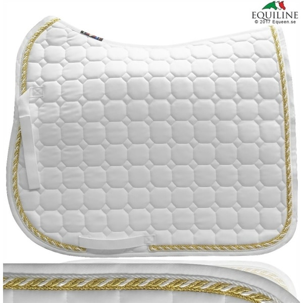 Equiline Schabrak Octagon Dressyr - 3 Passpoaler i Vitt & Guld