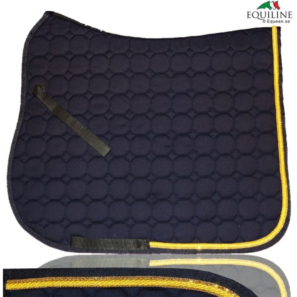 Equiline Schabrak Octagon Dressyr - Gul Passpoal & Guld Swarowski