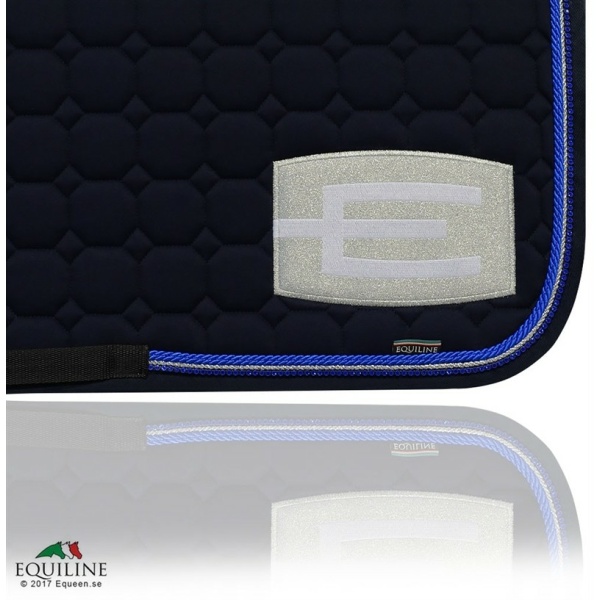 Equiline Schabrak Octagon med E-Logga Silver & Blå Swarovski - Octagon Allround