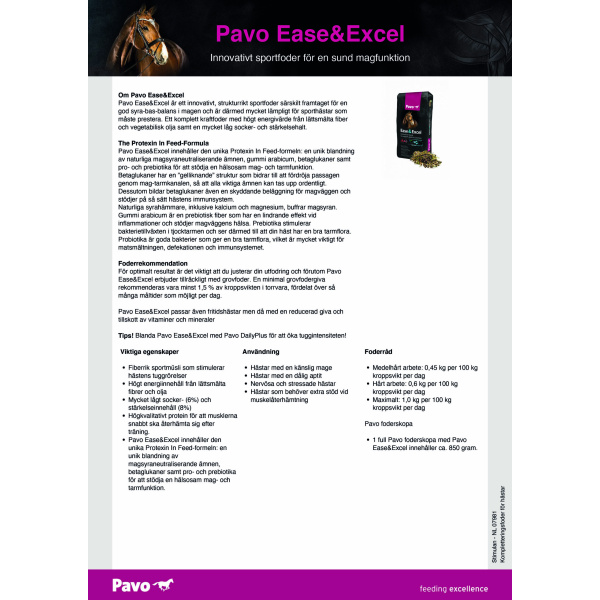 pavo foder ease & excel